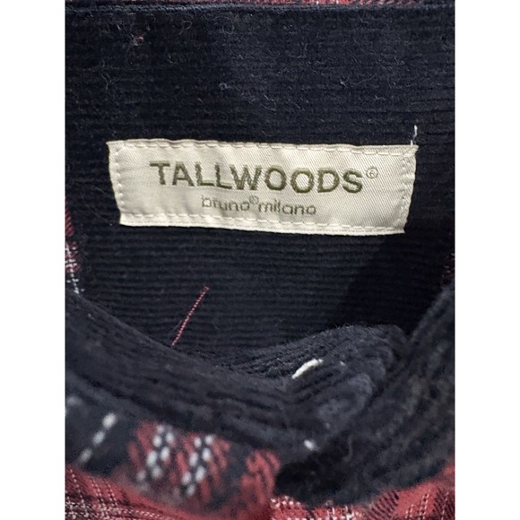 Tallwoods Bruno Milano Red Plaid Flannel Button Up‎ Men's Size Small - Picture 3 of 8